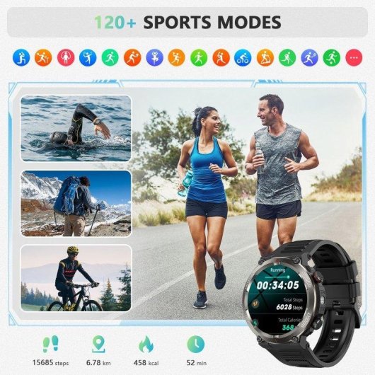 Blackview W50Pro Bluetooth 1,45'' Nero Orologio Outdoor Resistente Uomo