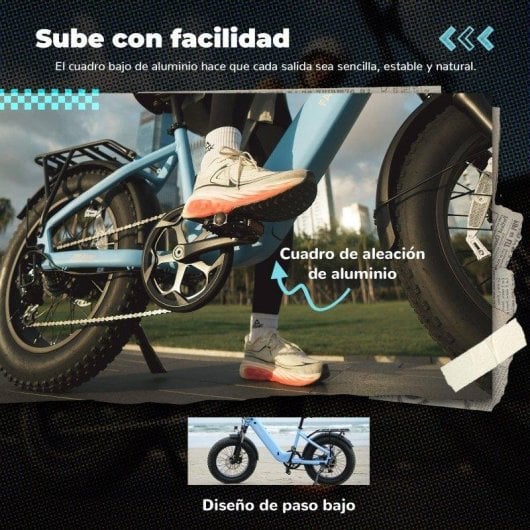 Bicicleta Eletrica Fafrees F20 Rover 48V20Ah 250W Azul Esverdeado