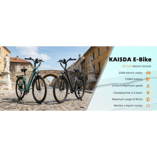 Kaisda K608 E-Bike 350W 36V20Ah Grau 28 Zoll