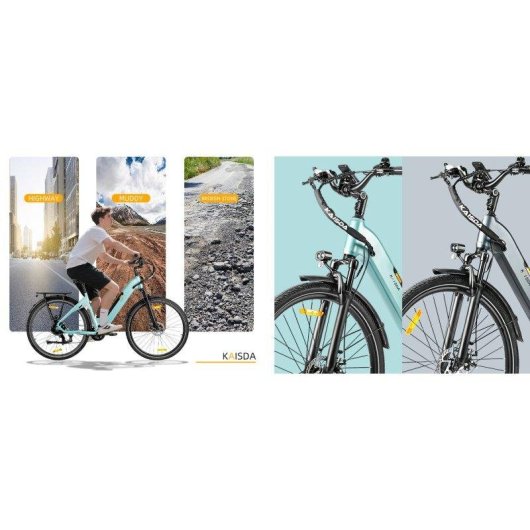Kaisda K608 E-Bike 350W 36V20Ah Grau 28 Zoll