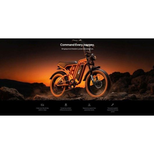 Bicicletta Elettrica PVY A20 48V20Ah 80km 20x4.0'' 25km/h Arancione