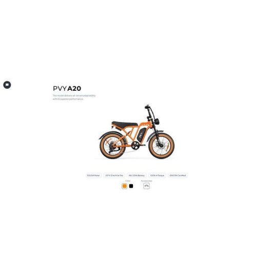 Bicicletta Elettrica PVY A20 48V20Ah 80km 20x4.0'' 25km/h Arancione