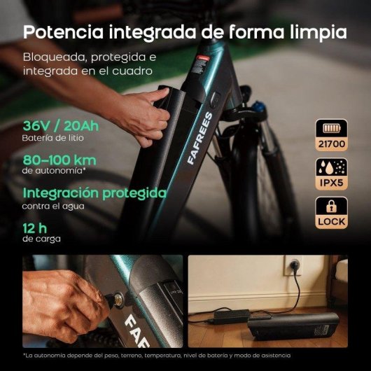 Bicicletta Elettrica Fafrees F28 Aura 36V20Ah Autonomia 100 km