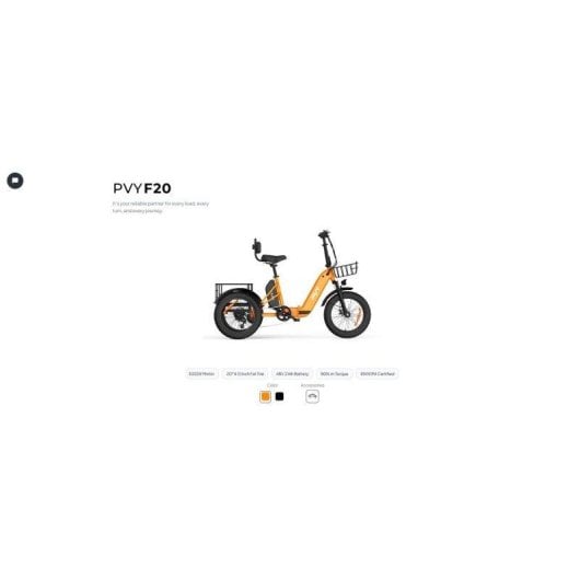 Triciclo PVY F20 48V21Ah 80km Arancione