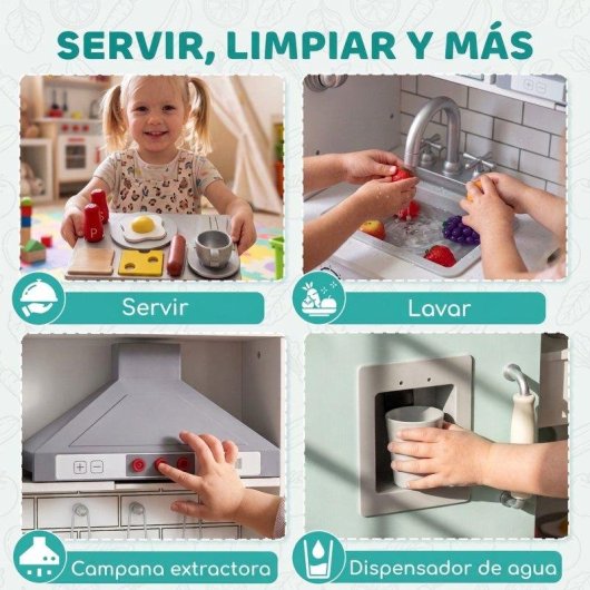 Cocina Infantil AIYAPLAY con Luces y Sonidos Realistas