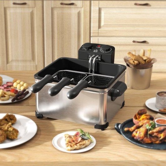 Freidora de aceite Homcom 5 L 2000 W con ventana y temporizador