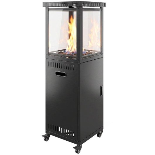 Estufa de Exterior a Gás Outsunny 13 kW com Regulação Contínua e Rodas