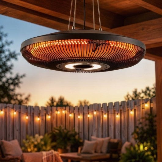 Aquecedor Infravermelhos Suspenso Outsunny 2000W com Luz LED