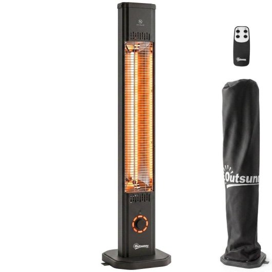 Aquecedor Infravermelhos Outsunny Terraço 2000W Pé ou Parede com Capa