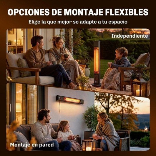 Aquecedor Infravermelhos Outsunny Terraço 2000W Pé ou Parede com Capa