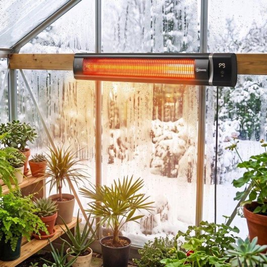 Aquecedor de Parede Outsunny 3000W IP65 9 Níveis Preto