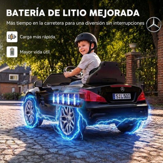 Coche eléctrico infantil Aiyaplay Mercedes-Benz SL500 12V con mando negro