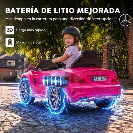 Coche Eléctrico Infantil Aiyaplay Mercedes-Benz SL500 Rosa