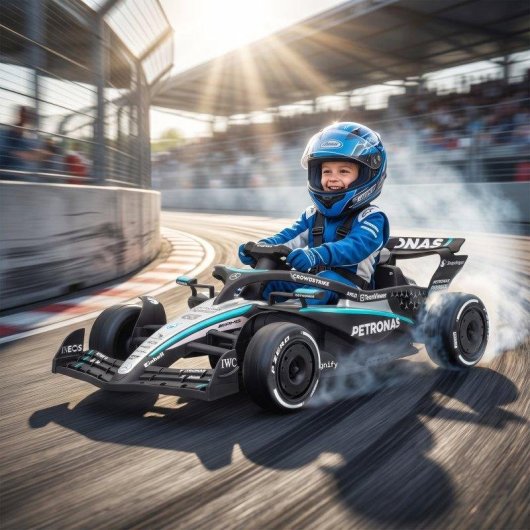 Kart eléctrico infantil Aiyaplay Mercedes-AMG PETRONAS F1 12V Negro