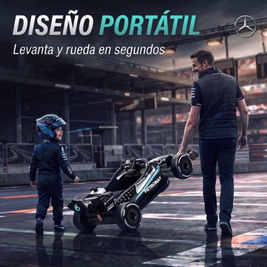Kart eléctrico infantil Aiyaplay Mercedes-AMG PETRONAS F1 12V Negro