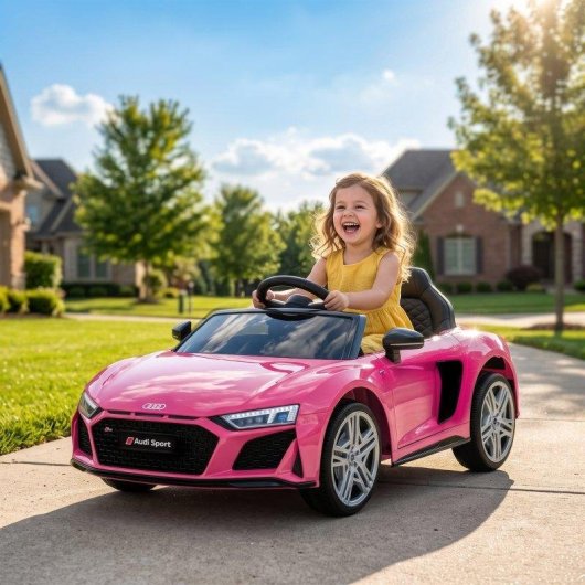Carro eletrico Aiyaplay Audi R8 Spyder Controlo remoto 12V Rosa