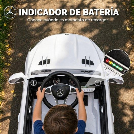 Coche eléctrico infantil Aiyaplay Mercedes-Benz SL500 12 V con mando blanco