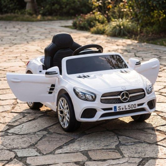 Coche eléctrico infantil Aiyaplay Mercedes-Benz SL500 12 V con mando blanco