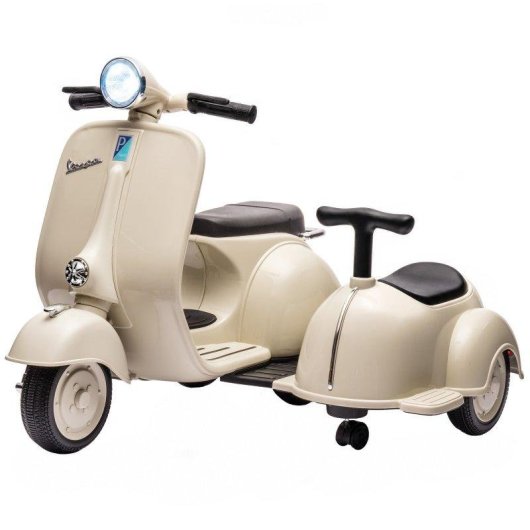 Moto eléctrica infantil Aiyaplay Vespa con asiento lateral y arranque suave