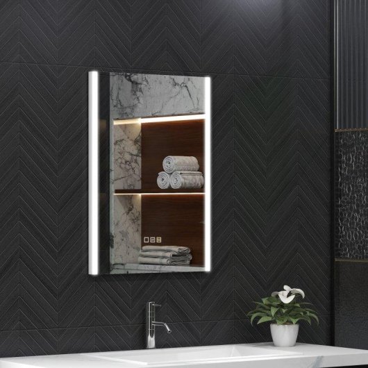 Espelho de banho LED Homcom 70x50 cm antivoo 3 cores