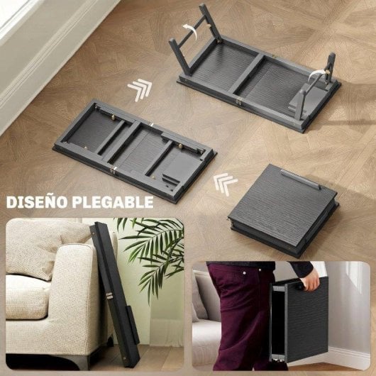 Mesa Plegable Homcom Inclinable con Cajón para Cama y Sofá Negro