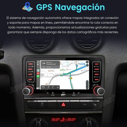 Autoradio JUNSUN Es.xta372scb 7'' Android 15 CarPlay Android Auto