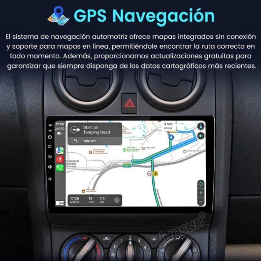 Autoradio JUNSUN 9'' CarPlay Android15 2+64 GB SWC DAB+