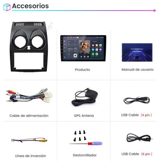 Autoradio JUNSUN 9'' CarPlay Android15 2+64 GB SWC DAB+