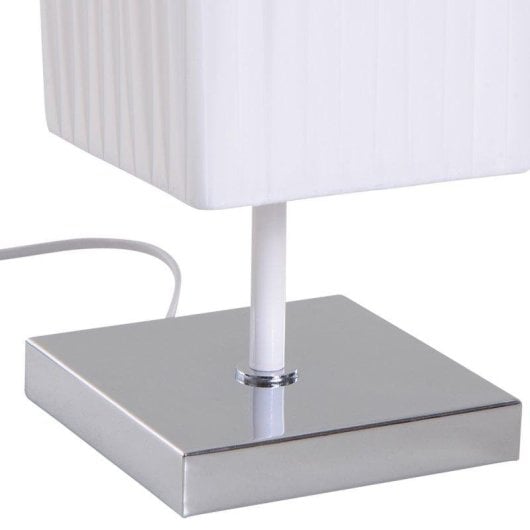 Lámpara de Pie Homcom 2 Casquillos E27 Pantalla Tela Blanco