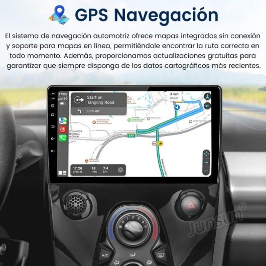 Autoradio Android15 2+64gb CarPlay voor Toyota Aygo Citroen C1 Peugeot 108