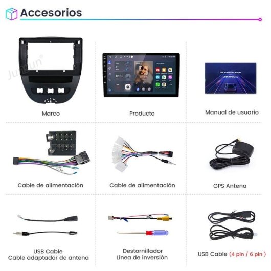 Autoradio JUNSUN 10'' Android 15 2+64GB Carplay SWC Wifi GPS DAB+