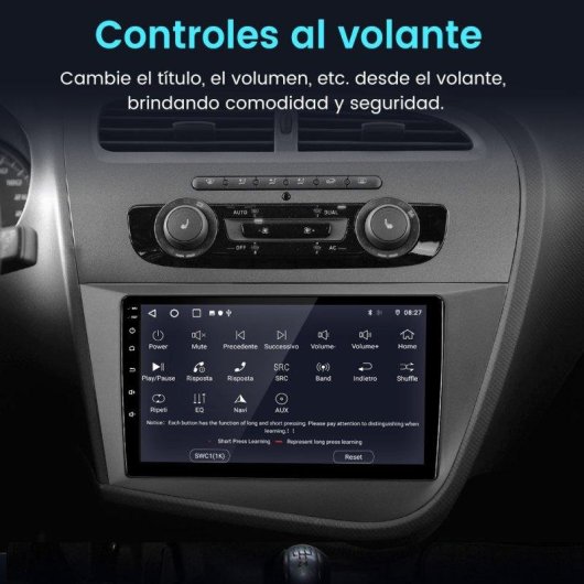 Autoradio JUNSUN Android15 9'' 2+64GB Compatibel Seat León 2005-2011