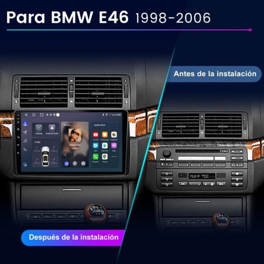 Autoradio 9'' CarPlay JUNSUN BMW E46 Android15