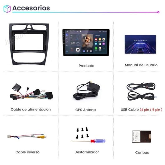 Autoradio JUNSUN Mercedes CLK W209 CarPlay Android15