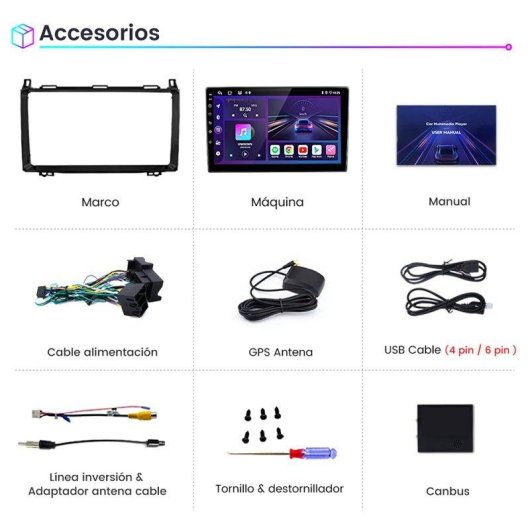 Autoradio JUNSUN Mercedes A/B classe W245 W169 Carplay Android15
