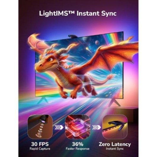 Tira LED para TV Lepro STV1-3 con sincronización IA y tecnología LightIMS