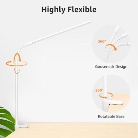 Bureaulamp Lepro 310005 LED flexibele arm USB 3 kleurmodi helderheid