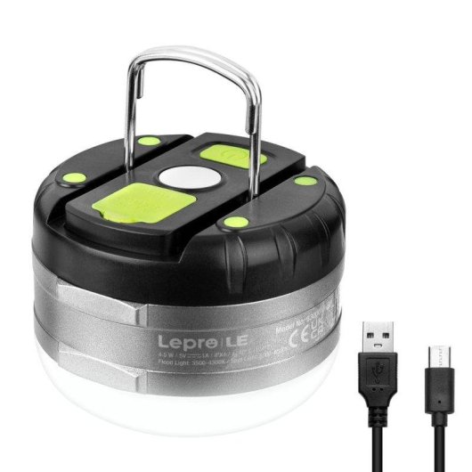 Lanterna de camping LED LEPRO 3300010-NW Carregavel USB-C Powerbank