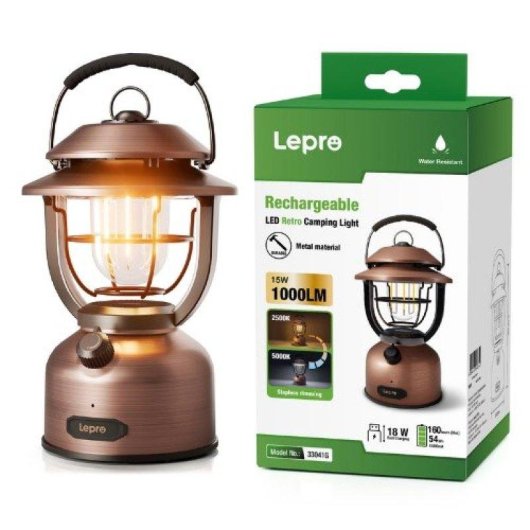 Lampada da campeggio Lepro 33041G LED 1000 lm batteria 15000 mAh