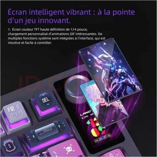 Clavier Nobrand LT75Pro mécanique RGB tri-mode Bluetooth 2,4G USB-C 80 touches noir
