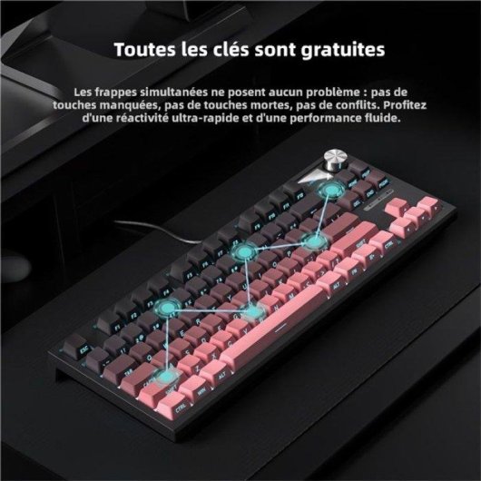 Clavier Nobrand Wolf Trail Lt84 mécanique hot-swappable 87 touches USB-C