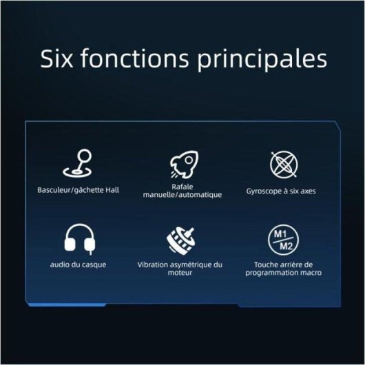 Manette sans fil Nobrand PS5 Hall RGB 6 axes Micro intégré
