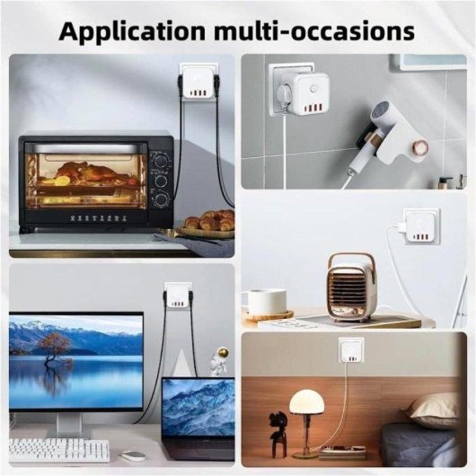 Multiprise Nobrand CN-805 3 Prises AC 3 USB 1 USB-C Compacte