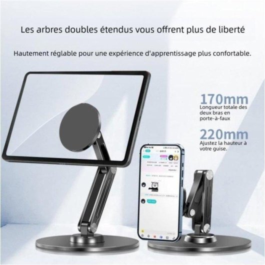Support tablette magnétique Nobrand 360deg Hauteur ajustable Pliable