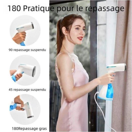 Défroisseur vapeur à main Nobrand 1500W 3 niveaux voltage universel bleu