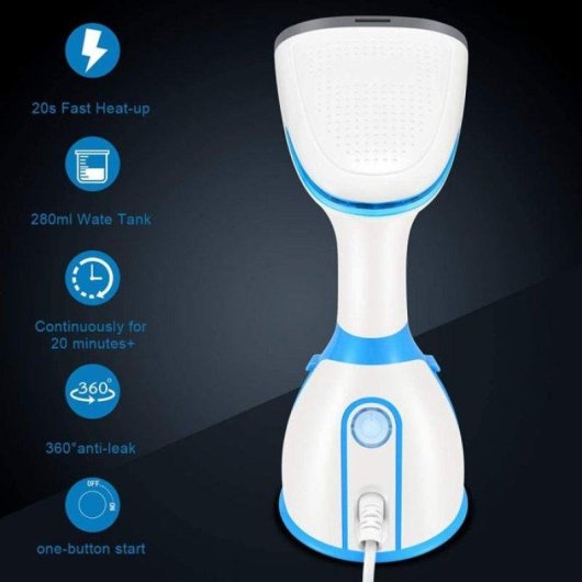 Défroisseur vapeur à main Nobrand 1500W 3 niveaux voltage universel bleu