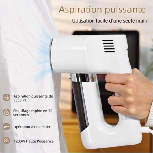 Défroisseur Portable 3500 Pa 1200 W Blanc Chauffe Rapide
