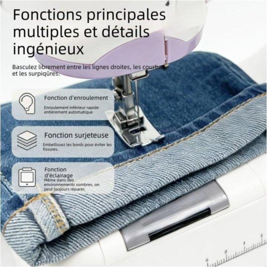 Machine a coudre domestique Nobrand Double aiguille et double fil Violet