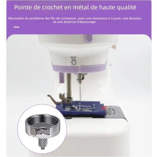 Machine a coudre domestique Nobrand Double aiguille et double fil Violet