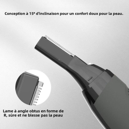 Tondeuse Visage Nobrand Compacte USB Silencieuse Peigne Double Noir